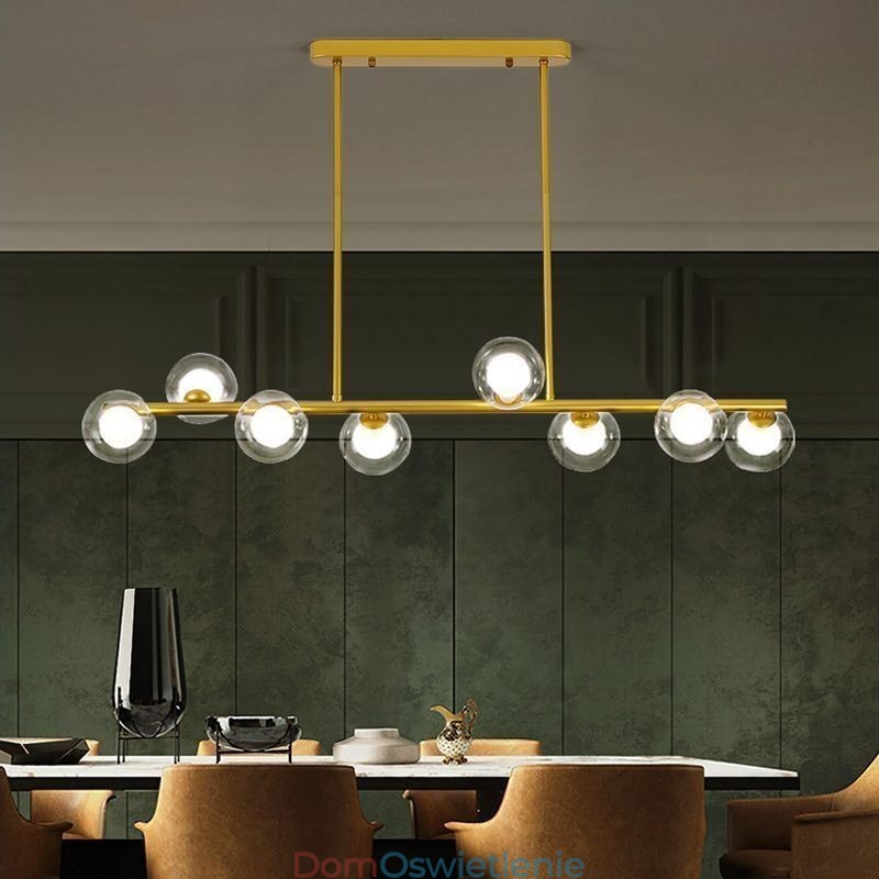 Żyrandol szklany kula pozioma typ wiszący