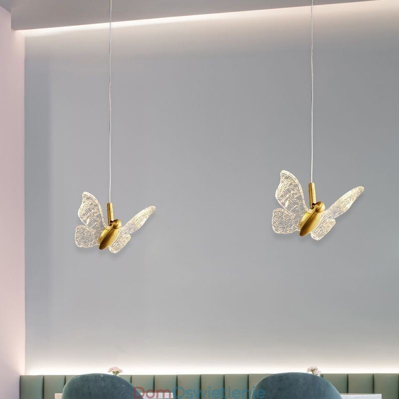 Wisząca lampa akrylowa motyl sufitowa oprawa świetlna