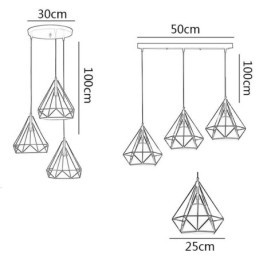 Wisząca lampa w kształcie diamentu, nowoczesna minimalistyczna dekoracyjna oprawa świetlna