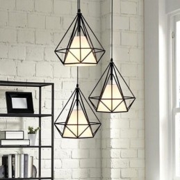 Wisząca lampa w kształcie diamentu, nowoczesna minimalistyczna dekoracyjna oprawa świetlna