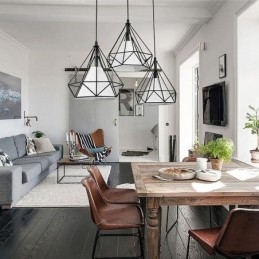Wisząca lampa w kształcie diamentu, nowoczesna minimalistyczna dekoracyjna oprawa świetlna