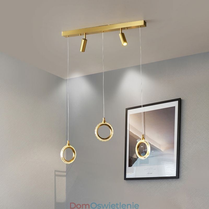 Wisząca lampa akrylowa w kształcie pierścienia z reflektorem