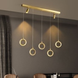 Wisząca lampa akrylowa w kształcie pierścienia z reflektorem