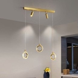 Wisząca lampa akrylowa w kształcie pierścienia z reflektorem