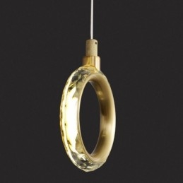 Wisząca lampa akrylowa w kształcie pierścienia z reflektorem