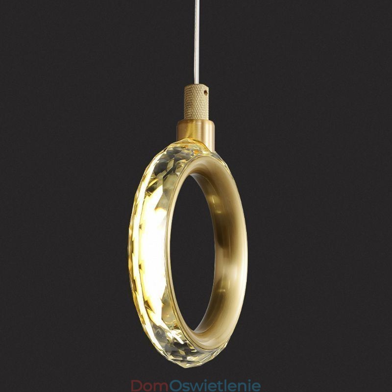 Wisząca lampa akrylowa w kształcie pierścienia z reflektorem