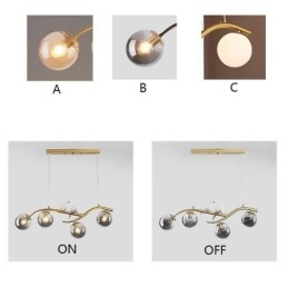 Nowoczesna minimalistyczna lampa wisząca z gałęzi, 4 lampy, dekoracyjna lampa