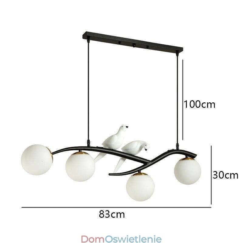 Nowoczesna minimalistyczna lampa wisząca z gałęzi, 4 lampy, dekoracyjna lampa