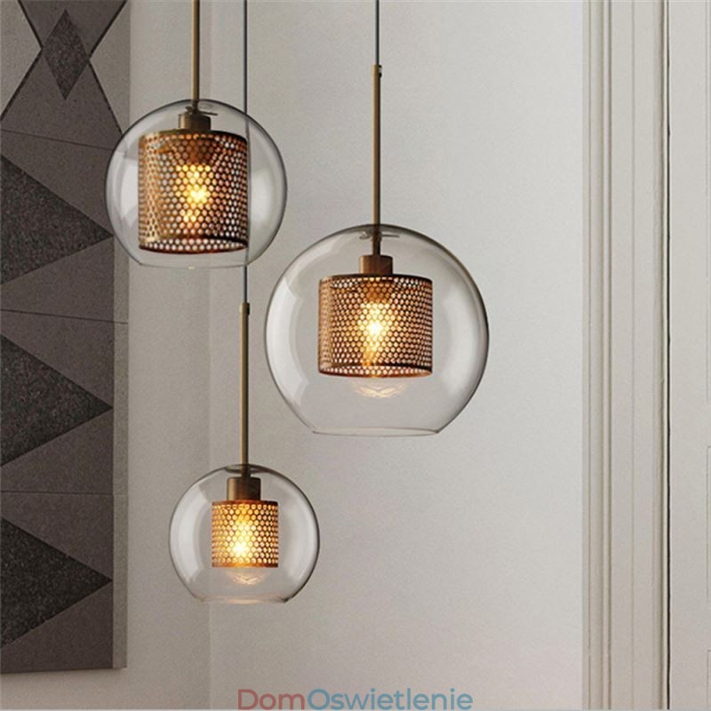 Minimalistyczna szklana lampa wisząca z 3 światłami, lampa sufitowa, wyspa