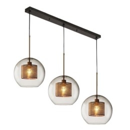 Minimalistyczna szklana lampa wisząca z 3 światłami, lampa sufitowa, wyspa