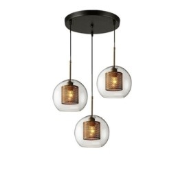 Minimalistyczna szklana lampa wisząca z 3 światłami, lampa sufitowa, wyspa