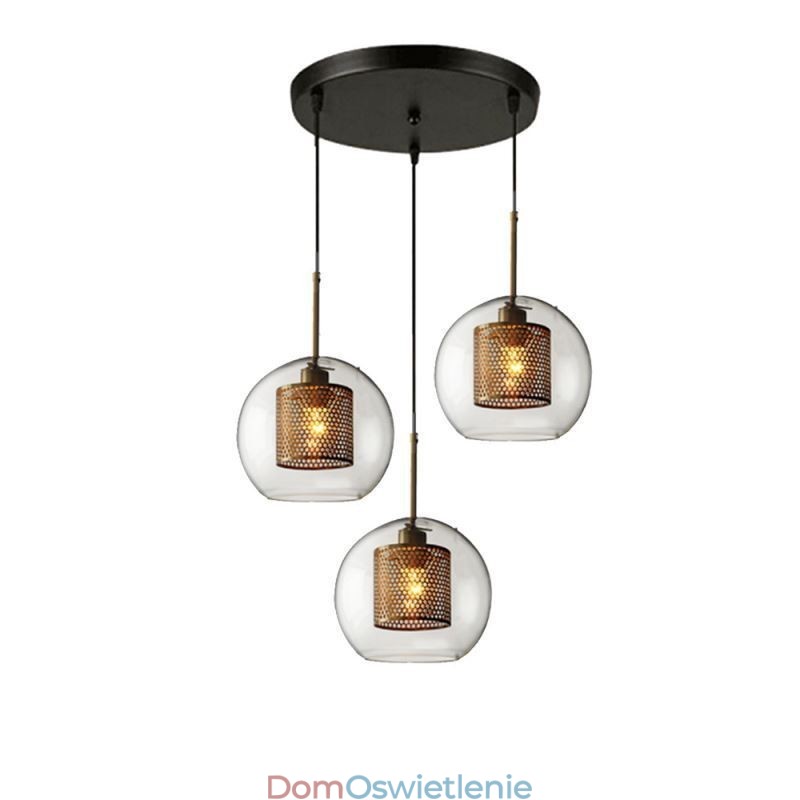 Minimalistyczna szklana lampa wisząca z 3 światłami, lampa sufitowa, wyspa