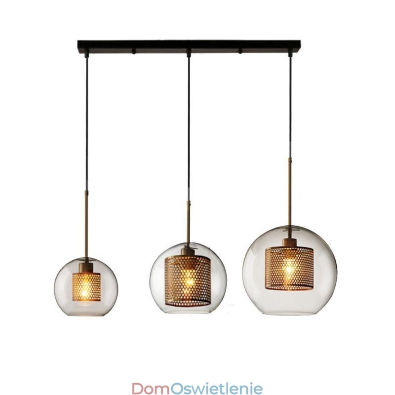 Minimalistyczna szklana lampa wisząca z 3 światłami, lampa sufitowa, wyspa