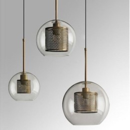Minimalistyczna szklana lampa wisząca z 3 światłami, lampa sufitowa, wyspa