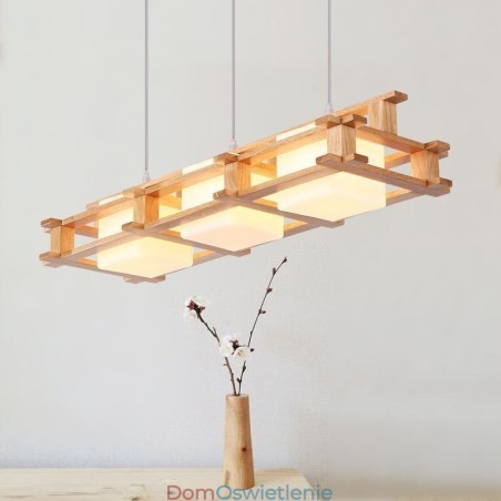 Kreatywna lampa wisząca z 3 światłami z dębu, dekoracyjna lampa sufitowa z drewna, kawiarnia Kreatywna lampa wisząca z 3 światłami z dębu, dekoracyjna lampa sufitowa z drewna, kawiarnia