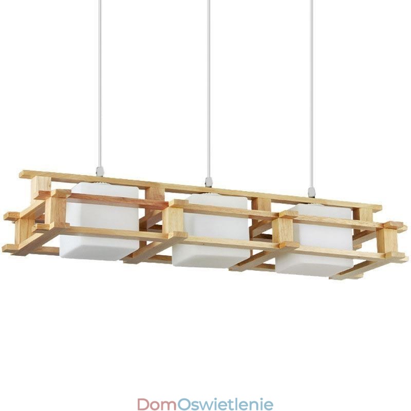 Kreatywna lampa wisząca z 3 światłami z dębu, dekoracyjna lampa sufitowa z drewna, kawiarnia