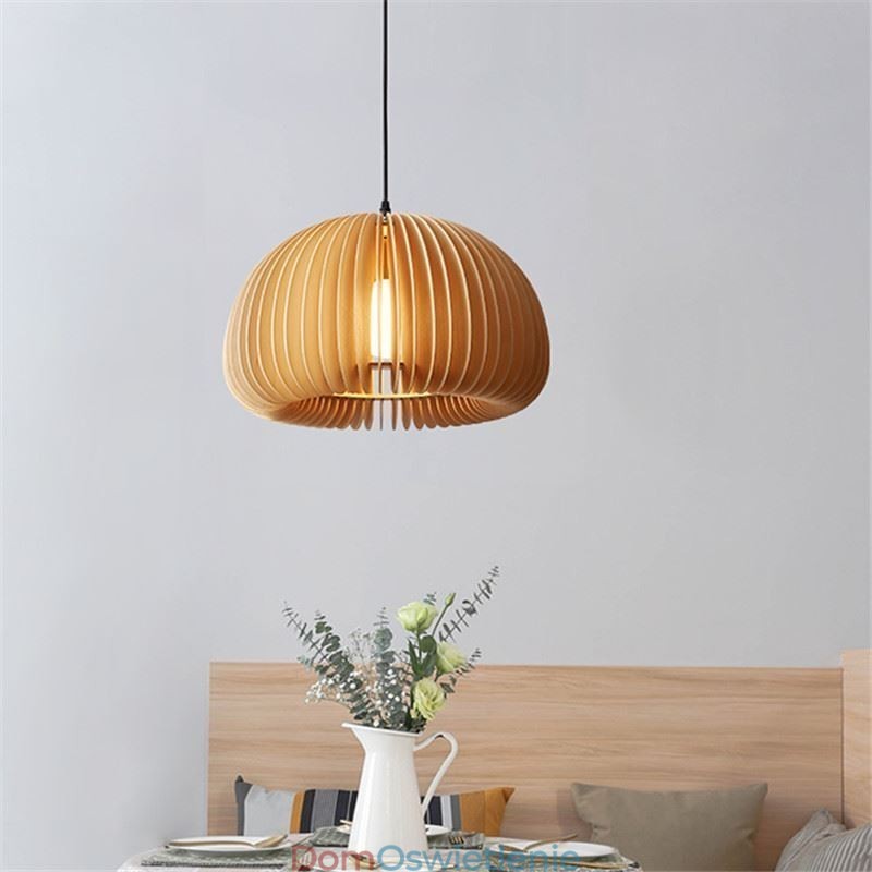 Lampa wisząca w stylu retro z drewna lipowego, lampa wisząca z dyni