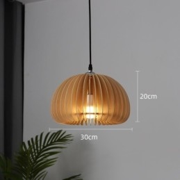 Lampa wisząca w stylu retro z drewna lipowego, lampa wisząca z dyni