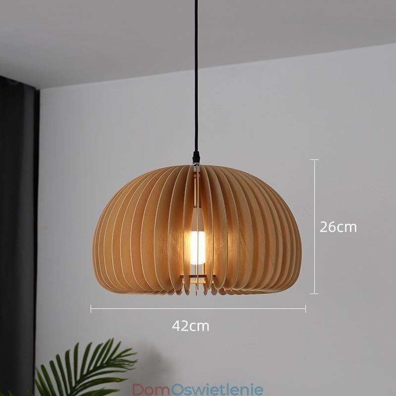 Lampa wisząca w stylu retro z drewna lipowego, lampa wisząca z dyni