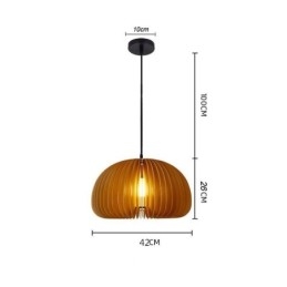 Lampa wisząca w stylu retro z drewna lipowego, lampa wisząca z dyni