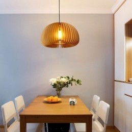 Lampa wisząca w stylu retro z drewna lipowego, lampa wisząca z dyni