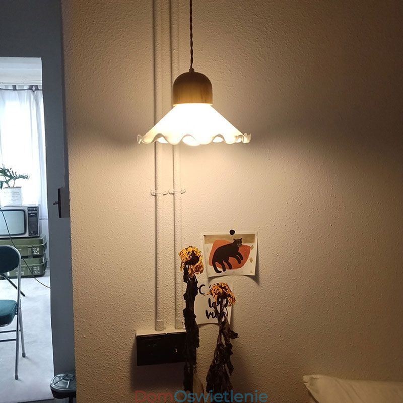Nowoczesna lampa wisząca ze szkła koronkowego, pojedyncza lampa wisząca