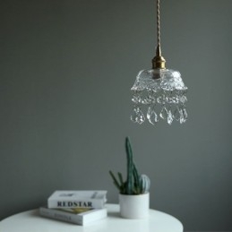 Elegancka szklana lampa wisząca pojedyncza głowica Mini lampa wisząca