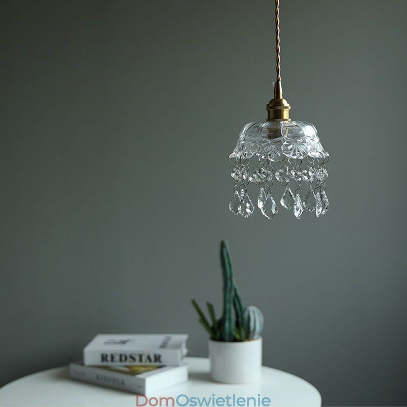 Elegancka szklana lampa wisząca pojedyncza głowica Mini lampa wisząca
