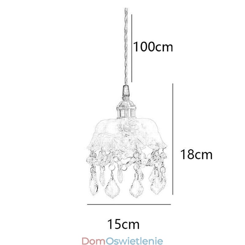 Elegancka szklana lampa wisząca pojedyncza głowica Mini lampa wisząca