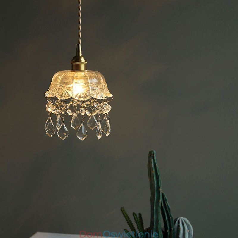 Elegancka szklana lampa wisząca pojedyncza głowica Mini lampa wisząca