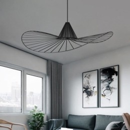 Żelazna lampa wisząca Prosta lampa w kształcie kapelusza ze słomy 1 światło