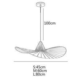 Żelazna lampa wisząca Prosta lampa w kształcie kapelusza ze słomy 1 światło