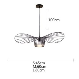 Żelazna lampa wisząca słomkowy kapelusz lampa 1 światło