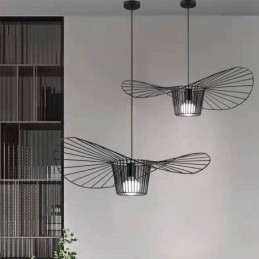 Żelazna lampa wisząca słomkowy kapelusz lampa 1 światło