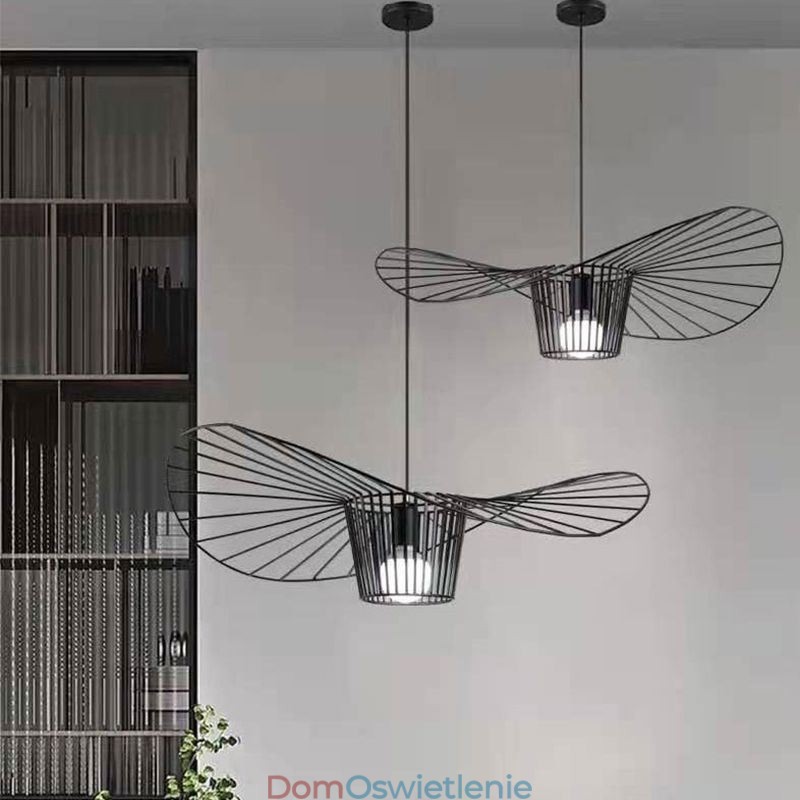 Żelazna lampa wisząca słomkowy kapelusz lampa 1 światło