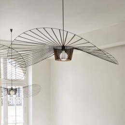 Żelazna lampa wisząca słomkowy kapelusz lampa 1 światło