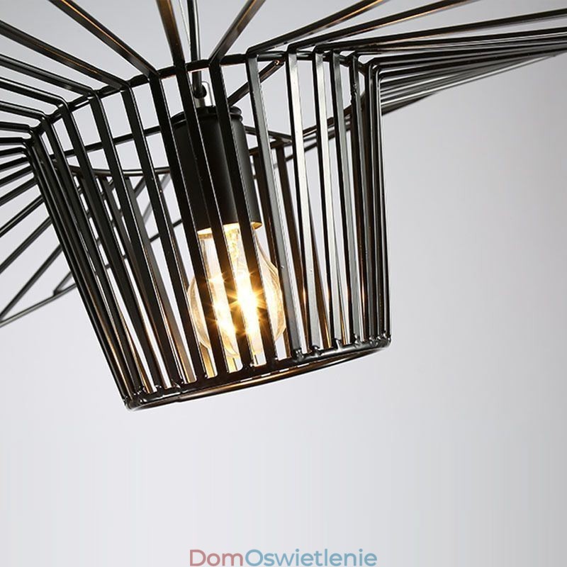 Żelazna lampa wisząca słomkowy kapelusz lampa 1 światło