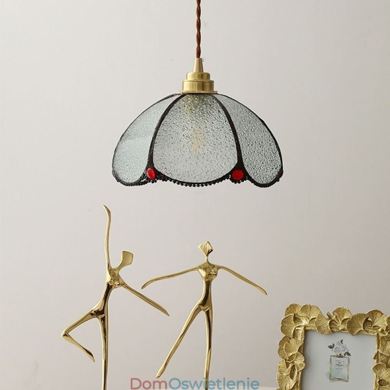 Minimalistyczna lampa wisząca ze szkła płatkowego, pojedyncza lampa wisząca ze szkła