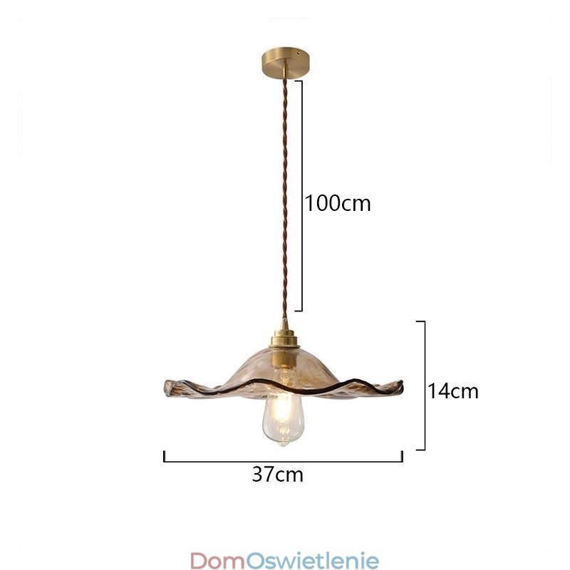 Wisząca lampa ze szkła w kształcie liścia lotosu, kreatywna, dekoracyjna oprawa świetlna