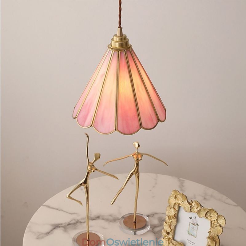 Wisząca lampa szklana w stylu japońskim, retro, płatek światła