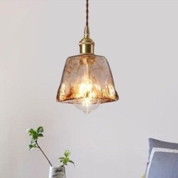 Unikalna Mini Szklana Lampa Wisząca W Stylu Japońskim Bursztynowy Kolor Dekoracyjne Oświetlenie
