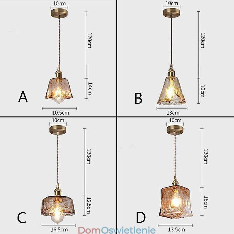 Unikalna Mini Szklana Lampa Wisząca W Stylu Japońskim Bursztynowy Kolor Dekoracyjne Oświetlenie