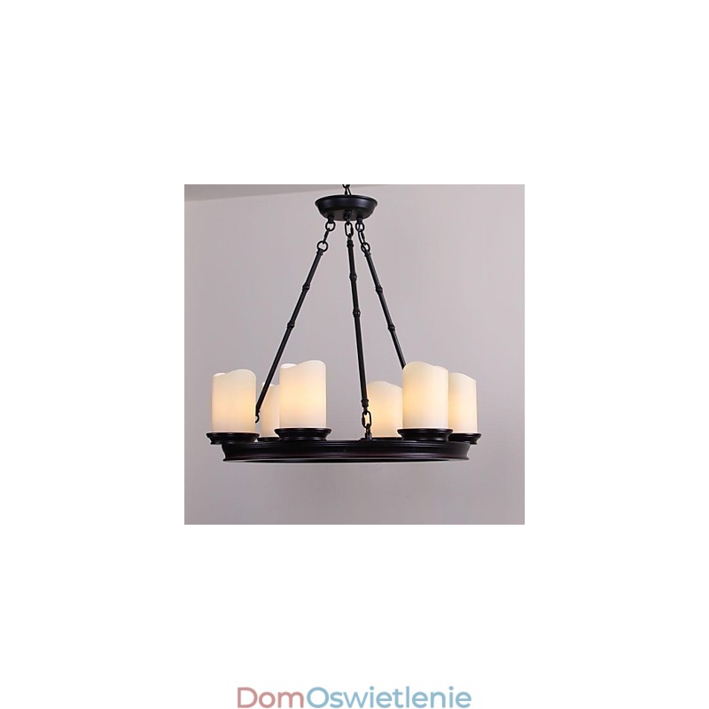 Żyrandol Vintage 6 świateł stal i szkło