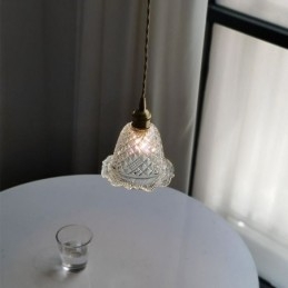 Nowoczesna lampa wisząca ze szkła kwiatowego 1 światło dekoracyjne oprawa świetlna
