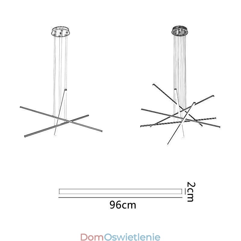 Liniowa lampa wisząca dekoracyjna oprawa świetlna