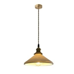 Wisząca lampa ceramiczna w stylu japońskim, lampa wisząca retro plisowana