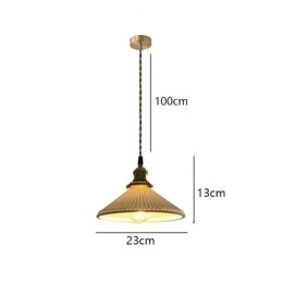 Wisząca lampa ceramiczna w stylu japońskim, lampa wisząca retro plisowana