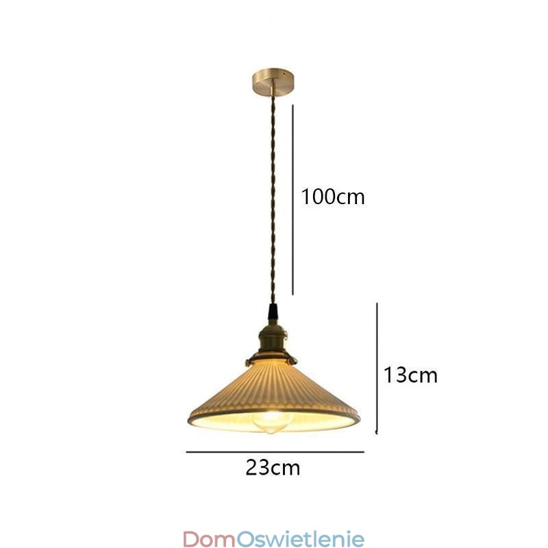 Wisząca lampa ceramiczna w stylu japońskim, lampa wisząca retro plisowana