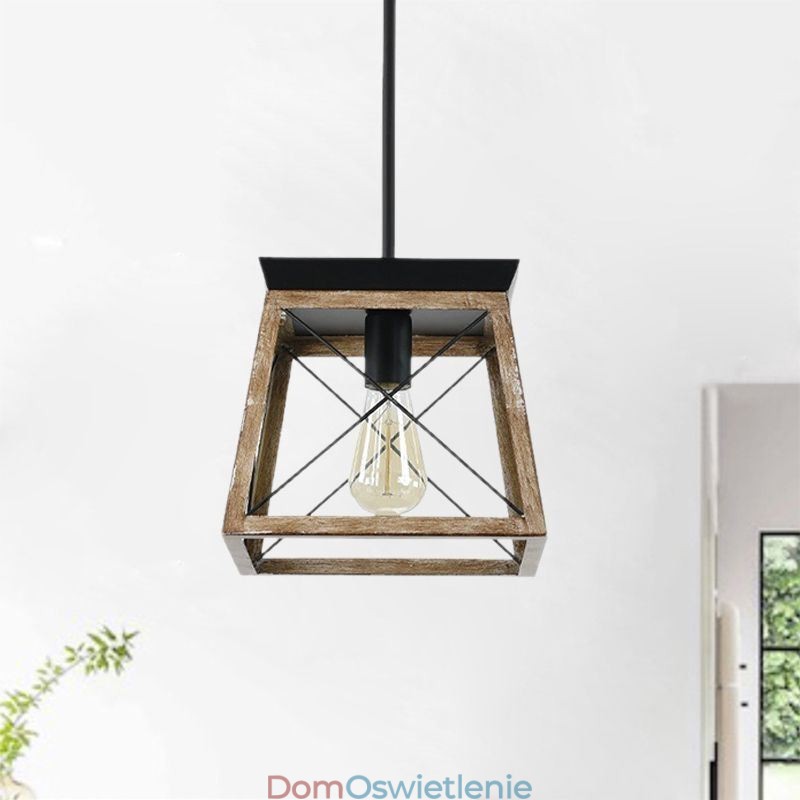 Wisząca lampa w stylu vintage z pojedynczym światłem