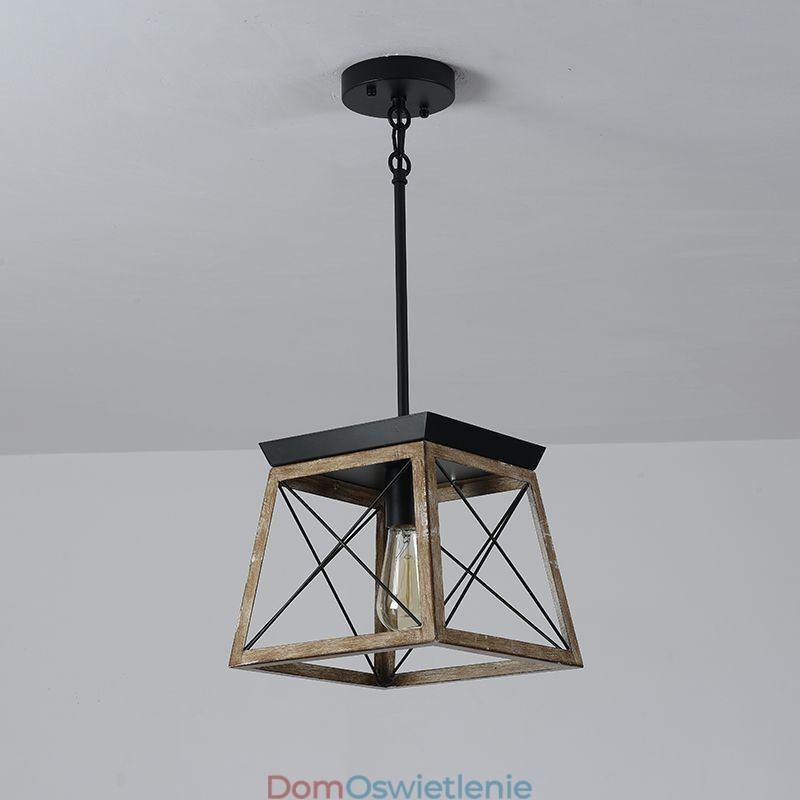 Wisząca lampa w stylu vintage z pojedynczym światłem